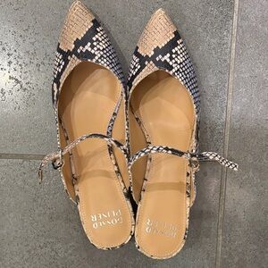 Donald J. Pliner Black and Tan Snakeskin Heels